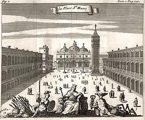 The Bell tower of Saint Mark - Ancient Engraving