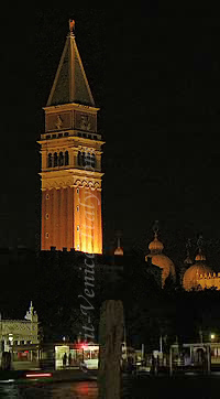 Saint Mark Bell tower at night