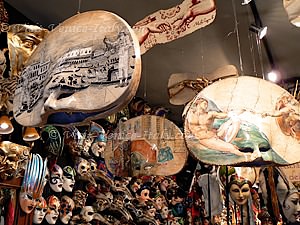 Masks of Venice carnival in Ca del Sol 