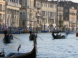 Gondolas photo Grand Canal Venice