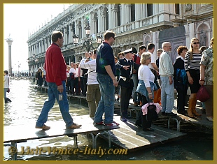 Aqua Alta with a Venice policeman for the Pedestrian Traffic