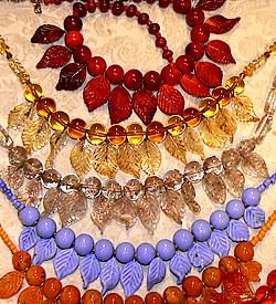 Necklaces Ciccilan in murano glass leaves Venice Italy