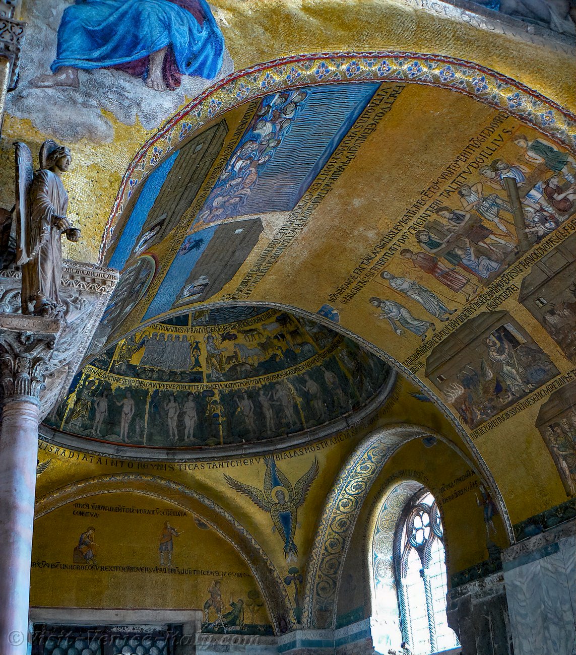 Saint-Mark Byzantine Basilica and gold mosaics Venice Italy
