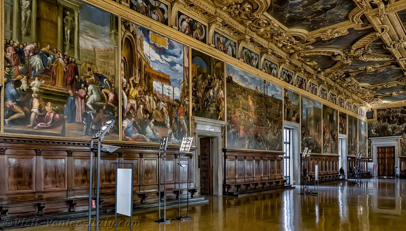 Tintoretto murals in the Hall of the Great Council